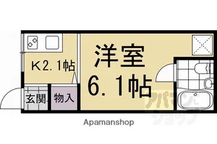 南舟岡アパート【東号室】の間取り