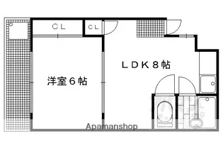 ハーティーハウス一条【101号室】の間取り