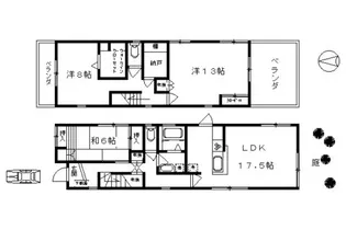 京都府京都市北区小山板倉町【一戸建】の間取り
