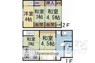 京都府京都市上京区挽木町小川通上立売上る【テラスハウス】の間取り