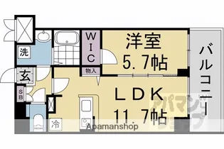 プレサンス京都北野白梅町【201号室】の間取り