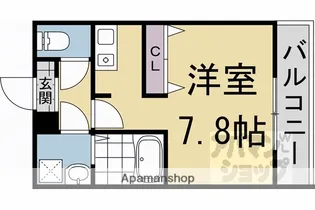 グランレム西院【102号室】の間取り