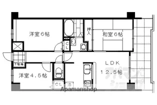 コスモ二条城東【504号室】の間取り