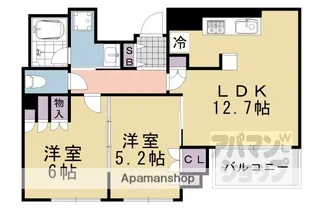 イーグルコート御池新町【0706号室】の間取り
