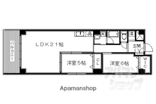 SAWARABI御所【4B号室】の間取り