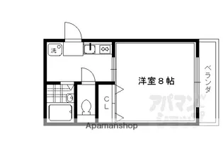 京都府京都市上京区東西俵屋町浄福寺通一条下る【アパート】の間取り