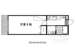 スクウェアワン【406号室】の間取り