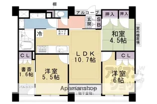 ネバーランド御所南【10F号室】の間取り