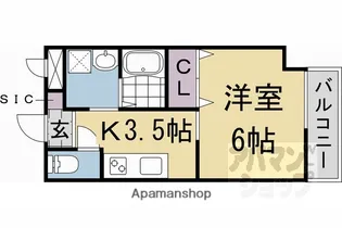二条城ARCUS【303号室】の間取り