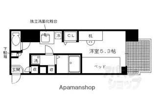 キャンパスヴィレッジ京都一乗寺【1階】の間取り