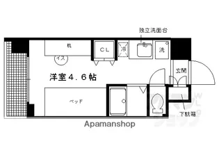 キャンパスヴィレッジ京都一乗寺【4階】の間取り