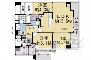 パラドール御所西グランデ【407号室】の間取り