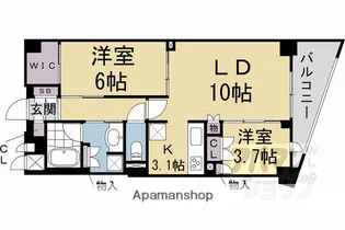 ジオ京都御所西【204号室】の間取り
