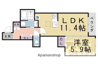 エクラージュ沙羅【2階】の間取り