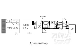 シャーメゾン二条城南【102号室】の間取り