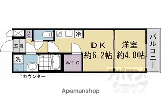 ファステート京都壬生フィエロ【107号室】の間取り