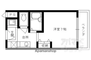 御所西セントラルハイツ【407号室】の間取り