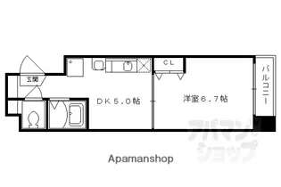 SHINE蛸薬師【603号室】の間取り