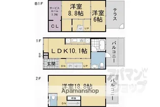 京都府京都市左京区吉田中大路町【一戸建】の間取り