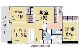 アバンエスパス烏丸御池【503号室】の間取り