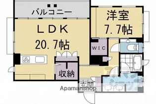 パーチェ三条菊鉾町【202号室】の間取り