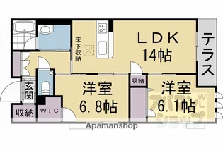 シャーメゾン 西ノ京【102号室】の間取り