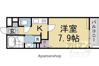 THE ROSE RES 一乗寺【1階】の間取り