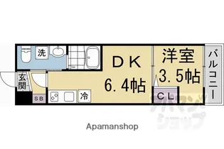 仮称)上京区三条殿町アパート【302号室】の間取り