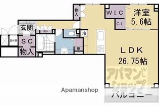 二条サミットレジデンス【101号室】の間取り