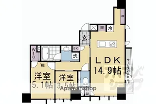 STANDZ京都二条【203号室】の間取り