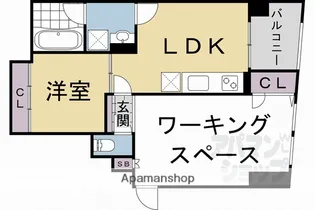 TREEーTREE KYOTO【6B号室】の間取り