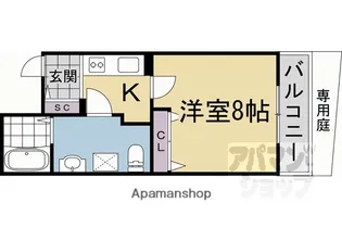 プランドール寺之内【1階】の間取り
