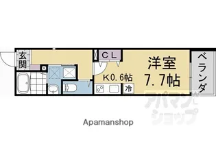 ユアメゾン挽木町【1F-1号室】の間取り