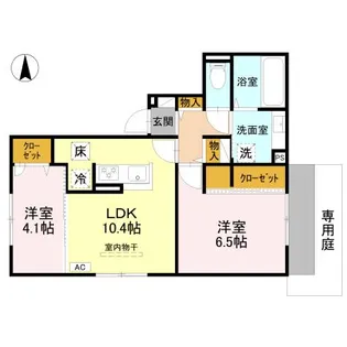 ベルデ北山【1階】の間取り