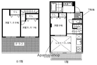 グリーンヒル北山通り【102号室】の間取り