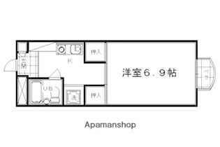 アイリス衣笠【102号室】の間取り