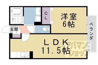 リバーサイド桂川【1階】の間取り