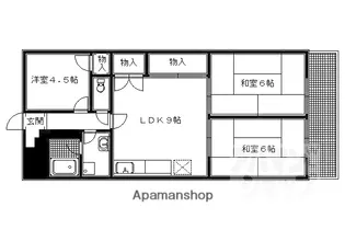 デラシオン御室【3階】の間取り
