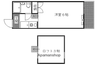 シティ嵯峨【205号室】の間取り