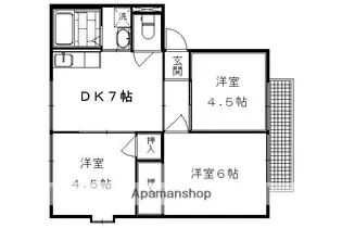 サンビレッジ太秦【A201号室】の間取り