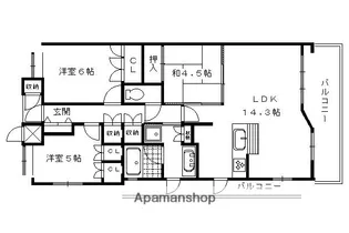 ディアエスタ・ミオ桂壱番館アート・フォース【2階】の間取り