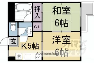 サンバリエ太秦【204号室】の間取り