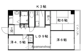 ユニハイム四条梅津【610号室】の間取り