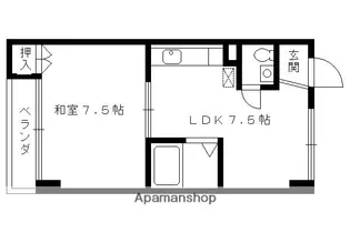 マンションいそい常盤【103号室】の間取り