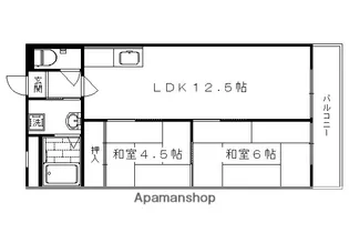 ロイヤルハイツ西京極【606号室】の間取り