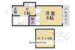 グランプラス桂【210号室】の間取り
