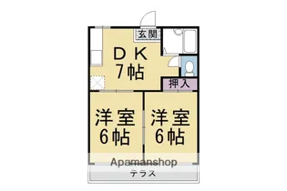 パピリヨン吉川【106号室】の間取り