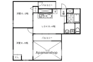 クオリティー嵯峨野【305号室】の間取り