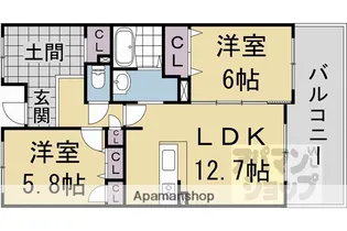 パインフィールド洛西【505号室】の間取り