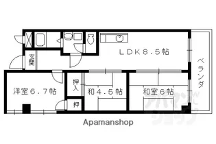 ハイツ桂A・B【A4-A号室】の間取り